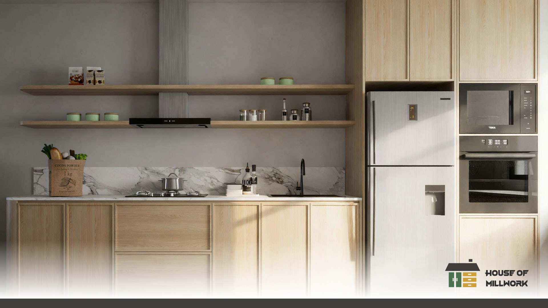 Professional cabinet installation with laser leveling in Nanaimo for moisture resistant basement and suite cabinets.