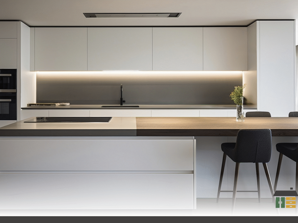 Nanaimo kitchen remodel guide featuring custom shaker-door cabinets in matte white with handles.