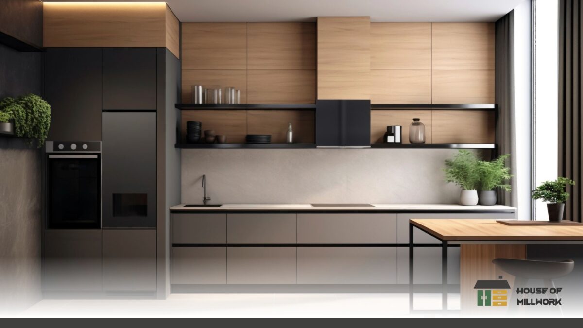 Comparison of flat pack and fully assembled cabinets featuring a custom shaker-door kitchen in Nanaimo.