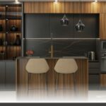 Comparison of plywood and particleboard cabinets featuring a custom shaker-door kitchen with matte white finish and handles.