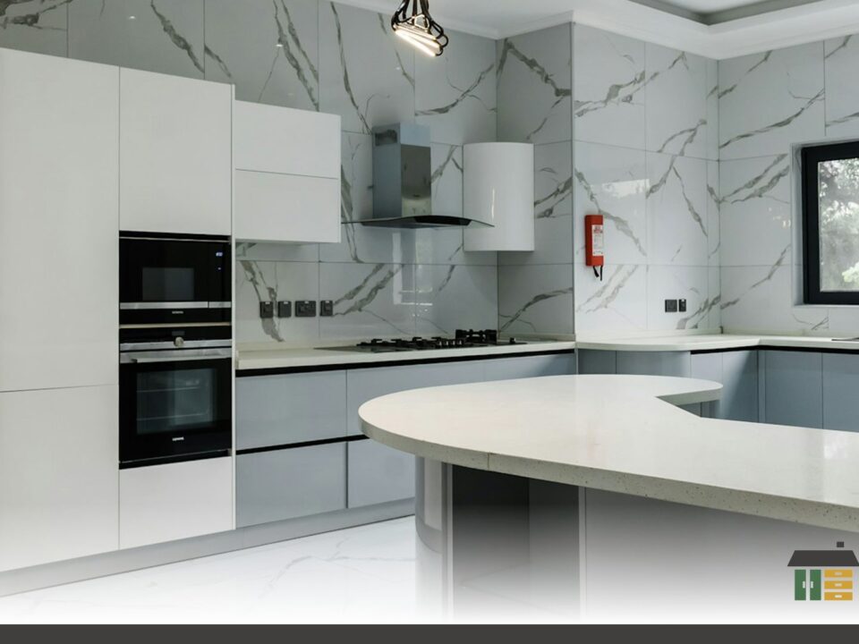 Family friendly kitchens featuring durable finishes and kid safe layouts with custom matte white shaker door cabinets and handles.