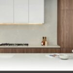 DIY flat pack cabinets featuring custom shaker-door kitchen with matte white finish and handles.