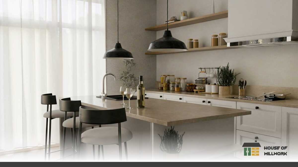 Moisture resistant cabinet solutions featuring custom shaker-door kitchens with matte white finishes and handles.