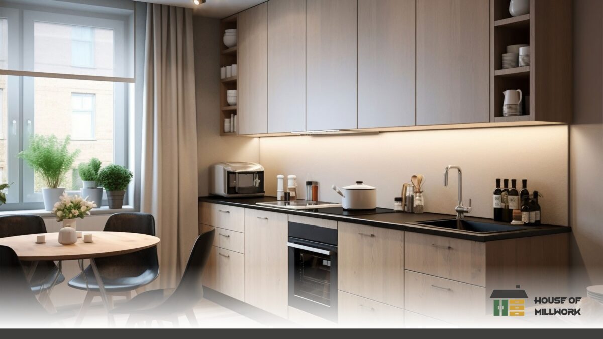 Guide on working with a kitchen cabinet installer featuring custom shaker-door kitchens in matte white with handles.