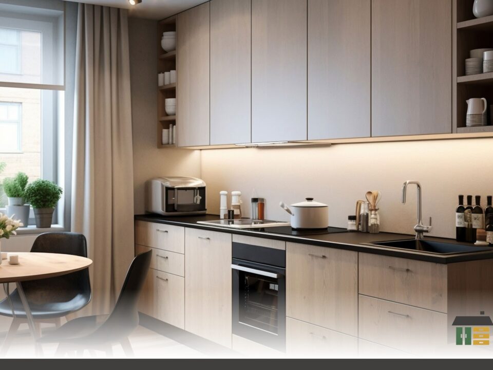 Guide on working with a kitchen cabinet installer featuring custom shaker-door kitchens in matte white with handles.